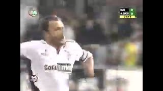 Sergen Yalçın serbest vuruştan gol atıp sakatlanıyor - Ankaragücü 2005-2006 sezonu
