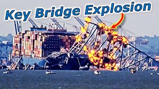 Key Bridge EXPLODED Off MV Dali Ship | Baltimore Bridge Collapse