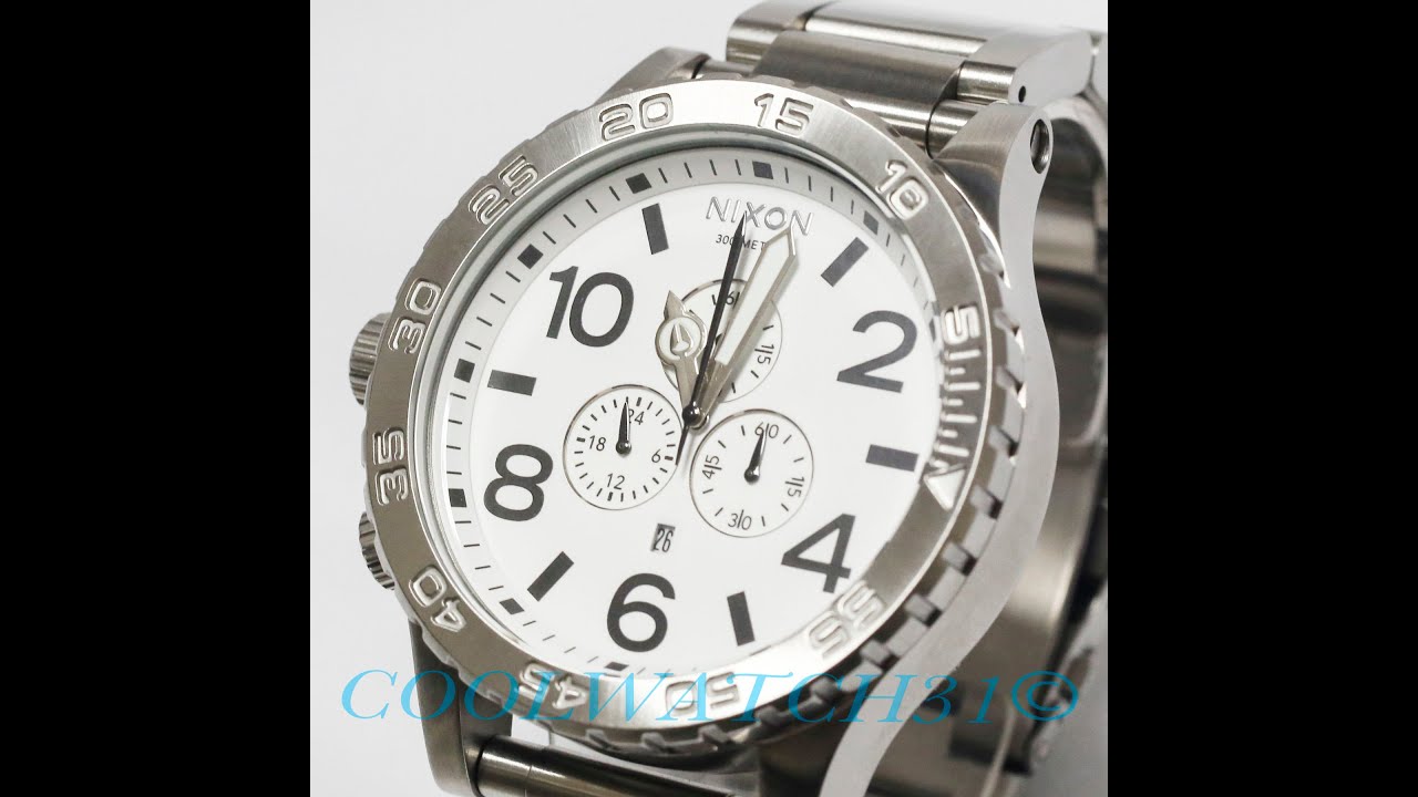 COOLWATCH31 A083-100 NIXON 51-30 CHRONO SILVER WHITE MEN