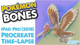 Pokémon Bones - PKMN-022 Fearow via Limbpaw - iPad Pro Procreate Speed Paint screenshot 5