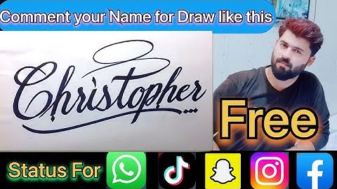 Christopher Name Signature Calligraphy Status | How to Cursive write with cut Marker #christopher