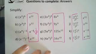DELTA - Year 9 & 10 remote learning - Week 9 Lesson 4 - Index laws   - brackets and fractional