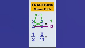 Fractions Short Trick | Fraction Minus Trick | #shorts #fraction #fractions #maths