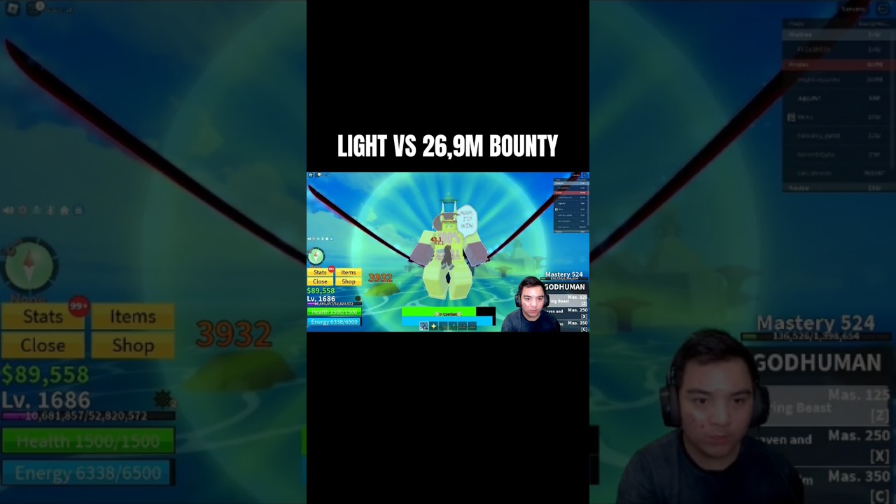 Light Vs 26,9M Bounty! + I Thought he was 2,5m player 💀 