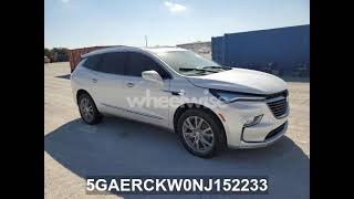 2022 BUICK ENCLAVE PREMIUM | VIN 5GAERCKW0NJ152233