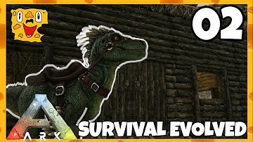 OUR FIRST DINOSAURS!! BASE BUILDING!!! ARK Survival Evolved: Unity S1E02