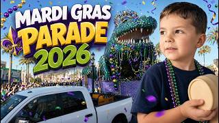 UNIVERSAL ORLANDO MARDI GRAS PARADE 2026! Epic Floats & Bead Throwing!
