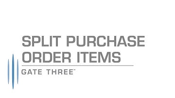 Gate Three Help - Split a Purchase Order Line Item