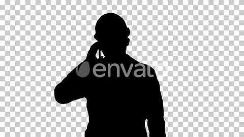 Silhouette Engineer in protective glasses and hat walking | Motion Graphics - Envato elements