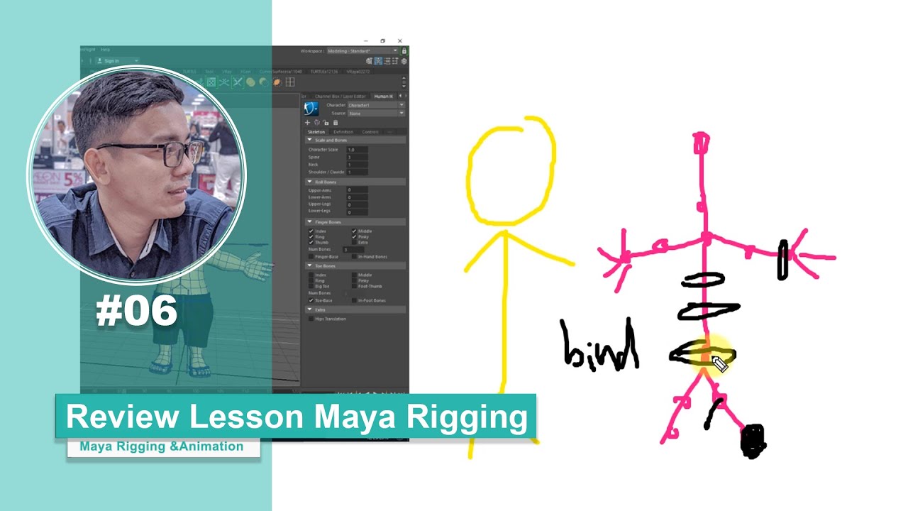 6_Review Lesson Maya Rigging And Animation - By Tith - YouTube