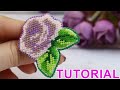 ROSE beaded brooch embroidered on kanvas \ Tutorial \ DIY