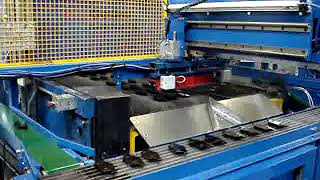 Paint line unload and walking beam transfer system