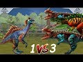 ОДИН ПРОТИВ ТРОИХ Сегнозавр - Цератозавр Остафрикозавр Jurassic World The Game