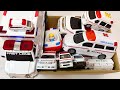 救急車のおもちゃをたくさん集めて、ボタンやライトの点検していきます！坂道を走行しておかたづけBOXにおかたづけをしていく♪