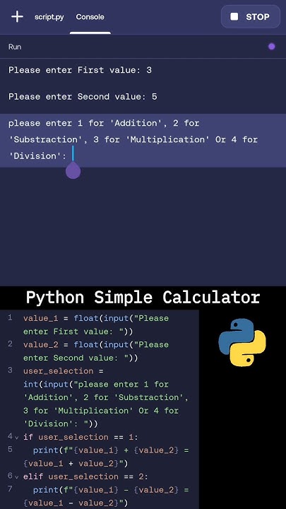 Project 1 : Python Simple Calculator | A simple python script for basic ...