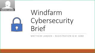 Windfarm Cybersecurity Brief