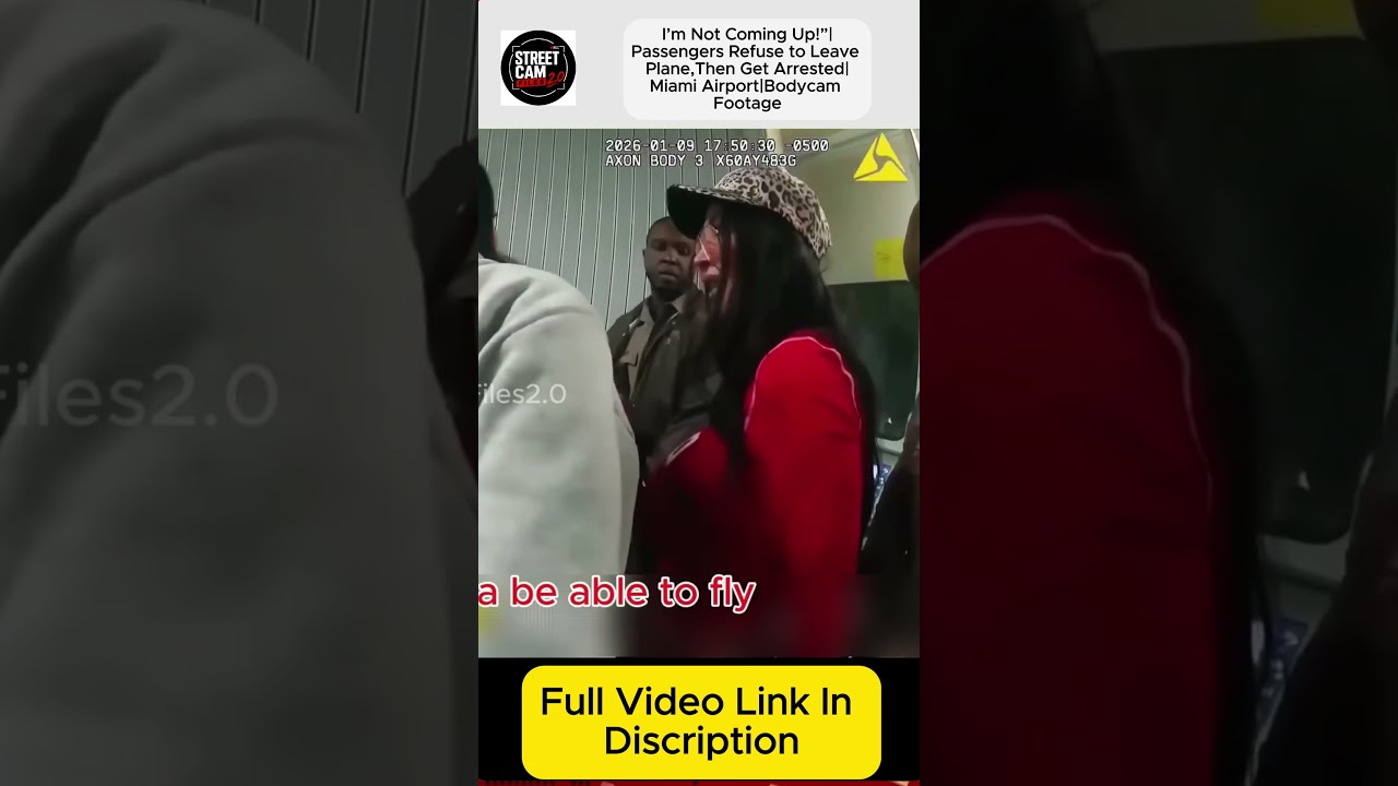 I’m Not Coming Up!”|Passengers Refuse to Leave Plane,Then Get Arrested|Miami Airport|Bodycam Footage