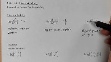 Sec. 11.4 - Limits at Infinity