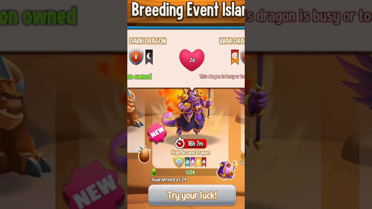 I got heroic dragon from breeding sanctuary 1st try 😱