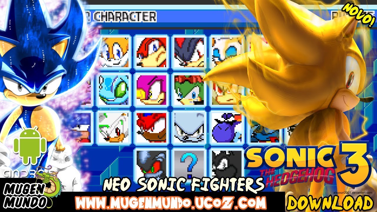 NEO SONIC FIGHTERS MUGEN (23 CHARS) - (DOWNLOAD) #MugenMundo 