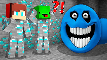 JJ and Mikey hide from HUNGRY SNAKE in diamonds in Minecraft - Maizen