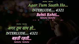 Agar Tum Saath Ho Karaoke duet With Scrolling S Eng U0026 