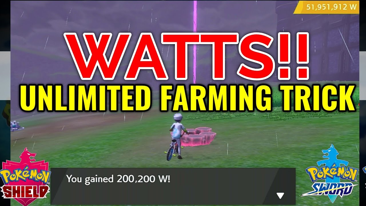 Unlimited WATTS farming trick in Pokemon Sword and Shield 