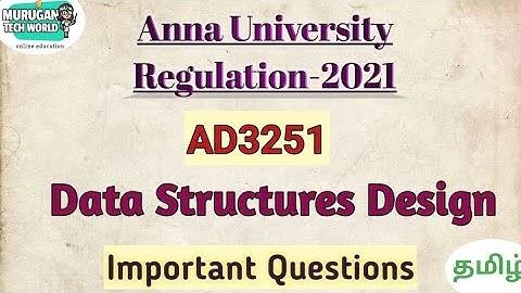 AD3251 Data structures design important questions in tamil||Anna university regulation 2021.#exam