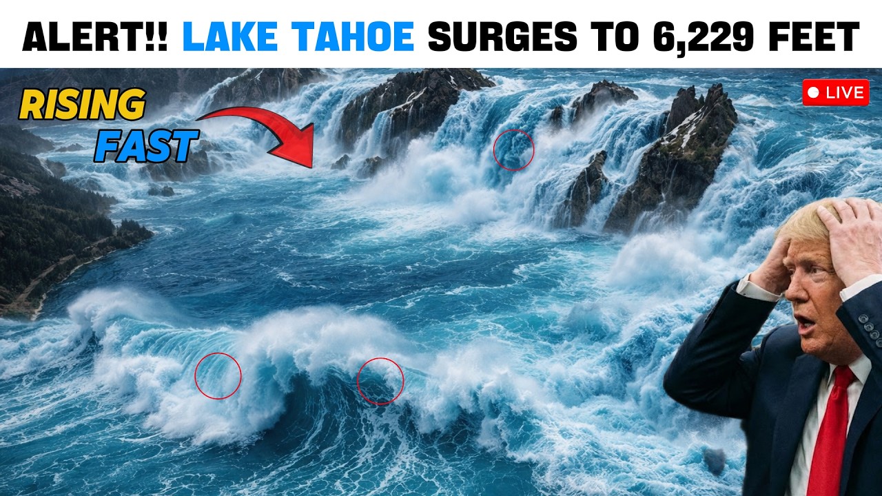 1 МИНУТА назад!! Ужасающие кадры: уровень воды в озере Тахо поднялся до 6,229 футов — научные дан...