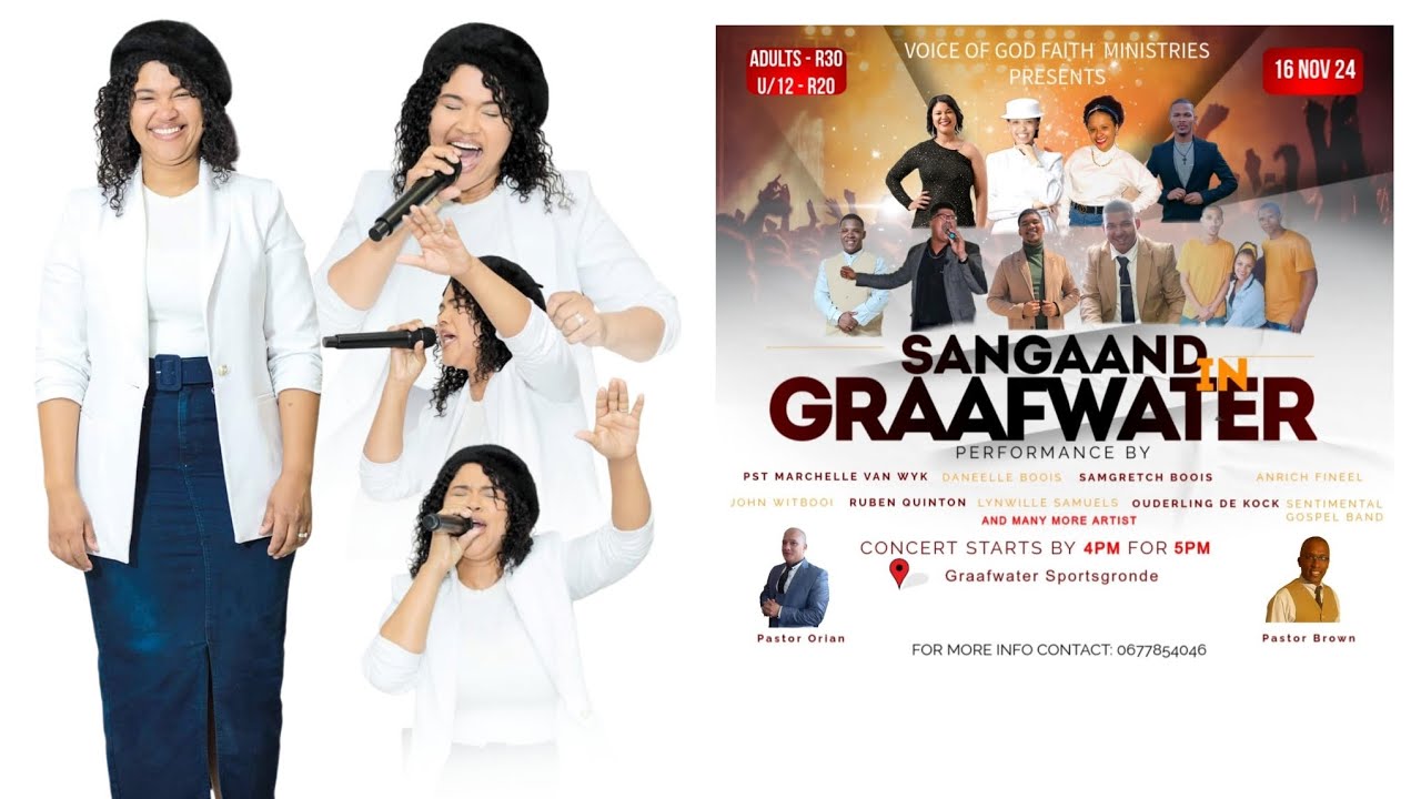 Bishop Marchell Van Wyk In Graafwater Sangaand host deur Voice Of God Faith Ministries #pinkster