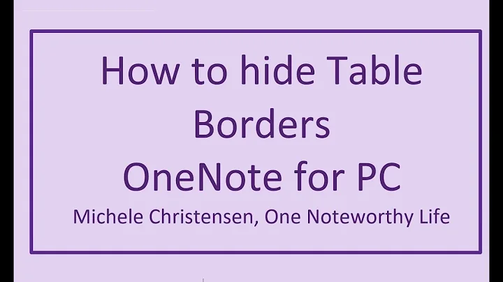 How to hide table borders in OneNote