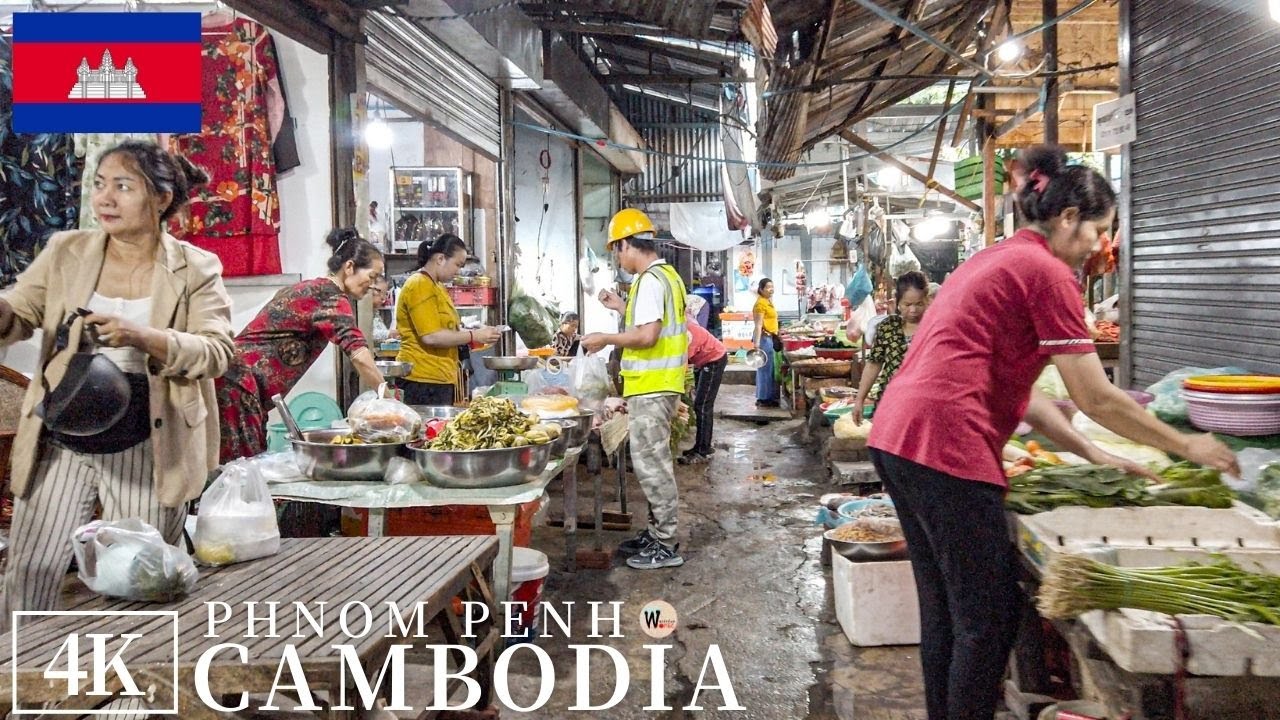 Phnom Penh Local Market Exploring - 4K Cambodia Walking Tour