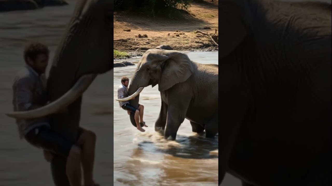 Elephant saves him #shorts #youtubeshorts #viral #trending #fyp