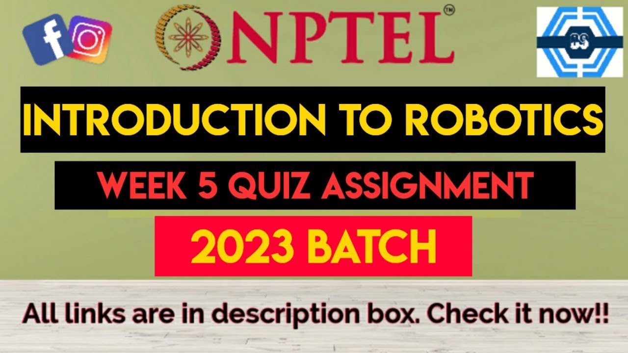 introduction to robotics nptel assignment answers
