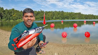 Popping Balloons using RC Boat Challenge 🔥🔥 బెల్లోన్లను పడవతో పేల్చాలి…😱😱 Telugu Experiments