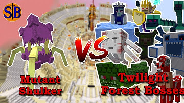 Mutant Shulker (Mutant More) vs Twilight Forest Bosses | Minecraft Mob Battle