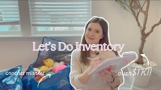 Let's Do Inventory 🧶✍️crochet market prepping, over $1K in inventory!