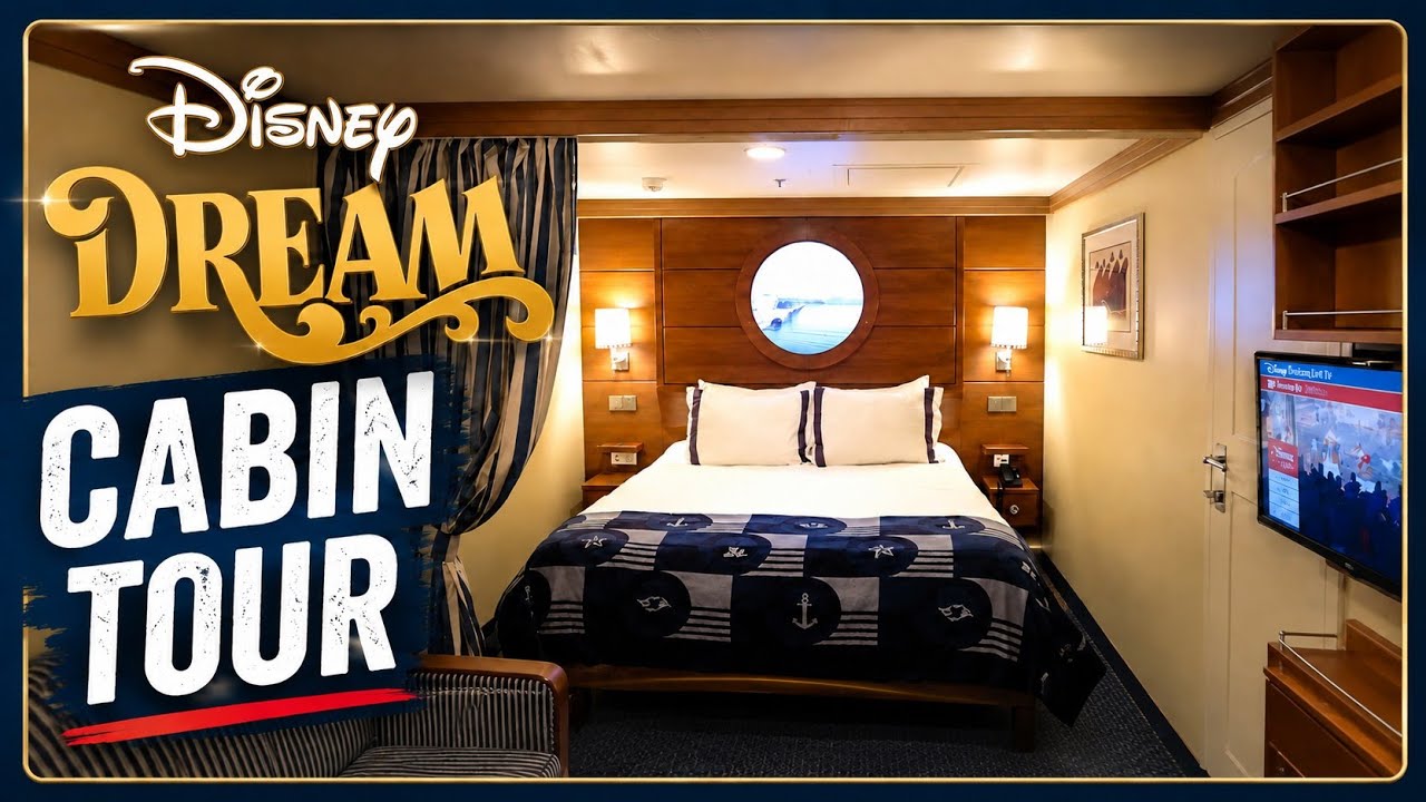 Disney Dream Cruise! Cabin Tour. 9023 Inside Stateroom. Unusual layout!
