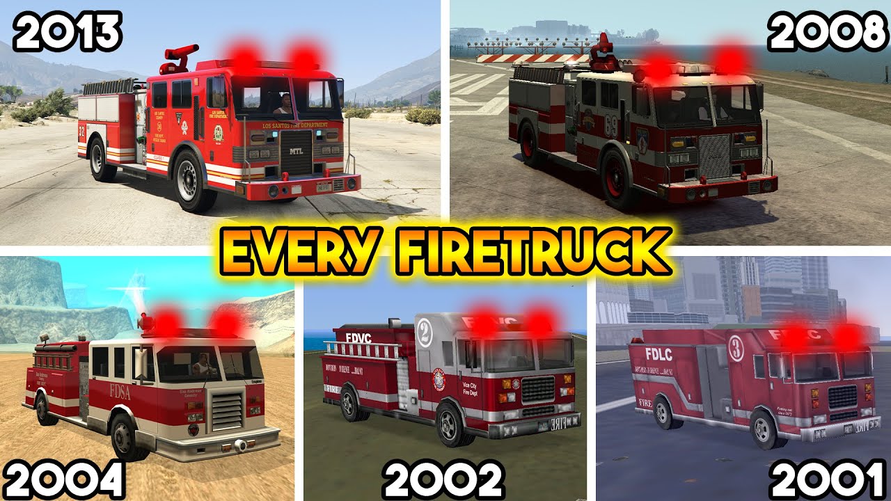 COMAPRING FIRETRUCKS FROM EVERY GTA GAME (GTA 5, GTA 4, GTA SAN, GTA VC, GTA 3)