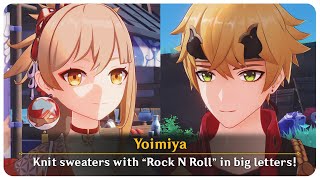 Yoimiya Asks Thoma To Knit Sweaters Cutscene Arataki Rockin For Life Genshin Impact 4.6