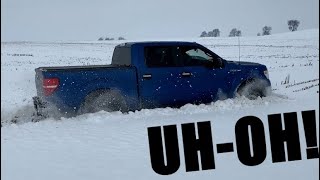 F150 offroad in the deep snow!