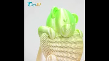 3D Printed Love Bear 💖🐻✨ Silk Pink to Green Gradient for #Happy520