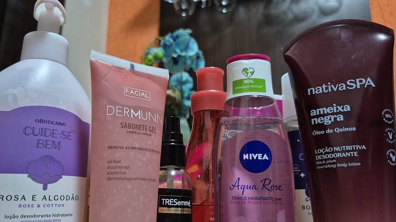 ASMR meus produtinhos de beleza do momento 💆🏻‍♀️💖 (tapping) #asmrcaseiro #sonsdeplastico #tapping 