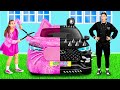 ピンクの車と黒い車のチャレンジ | 面白いチャレンジ Fun Fun Challenge