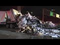 Driver killed after crashing semi-truck into a bridge pillar on the 5 freeway in Sylmar, California.