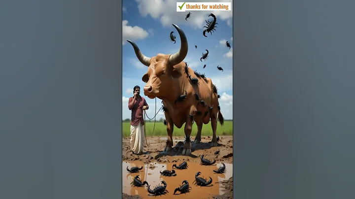 millions of scorpion's covered a cow 😭 saved by rescuers, #ai #trending #rescue #cow