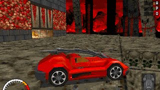 Environment swap trick in Carmageddon 1 (turns into Doom)