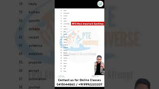 PTE WFD Most Important Spellings | Score 79+ in PTE Writing | PTE Tips #pte90