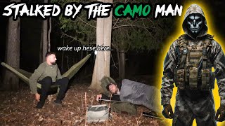 CAMPING AT MY ABANDONED HOUSE GONE WRONG STALKED BY THE CAMO MAN!