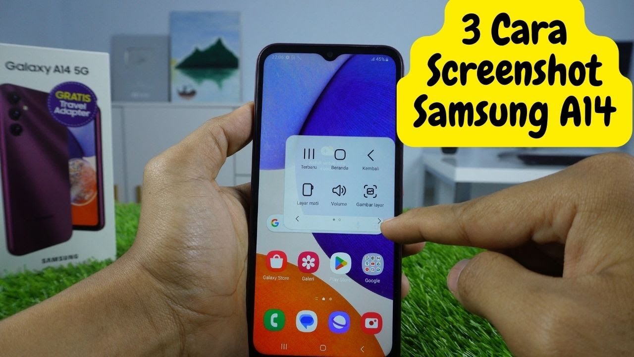 Cara Screenshot HP Samsung A14 YouTube